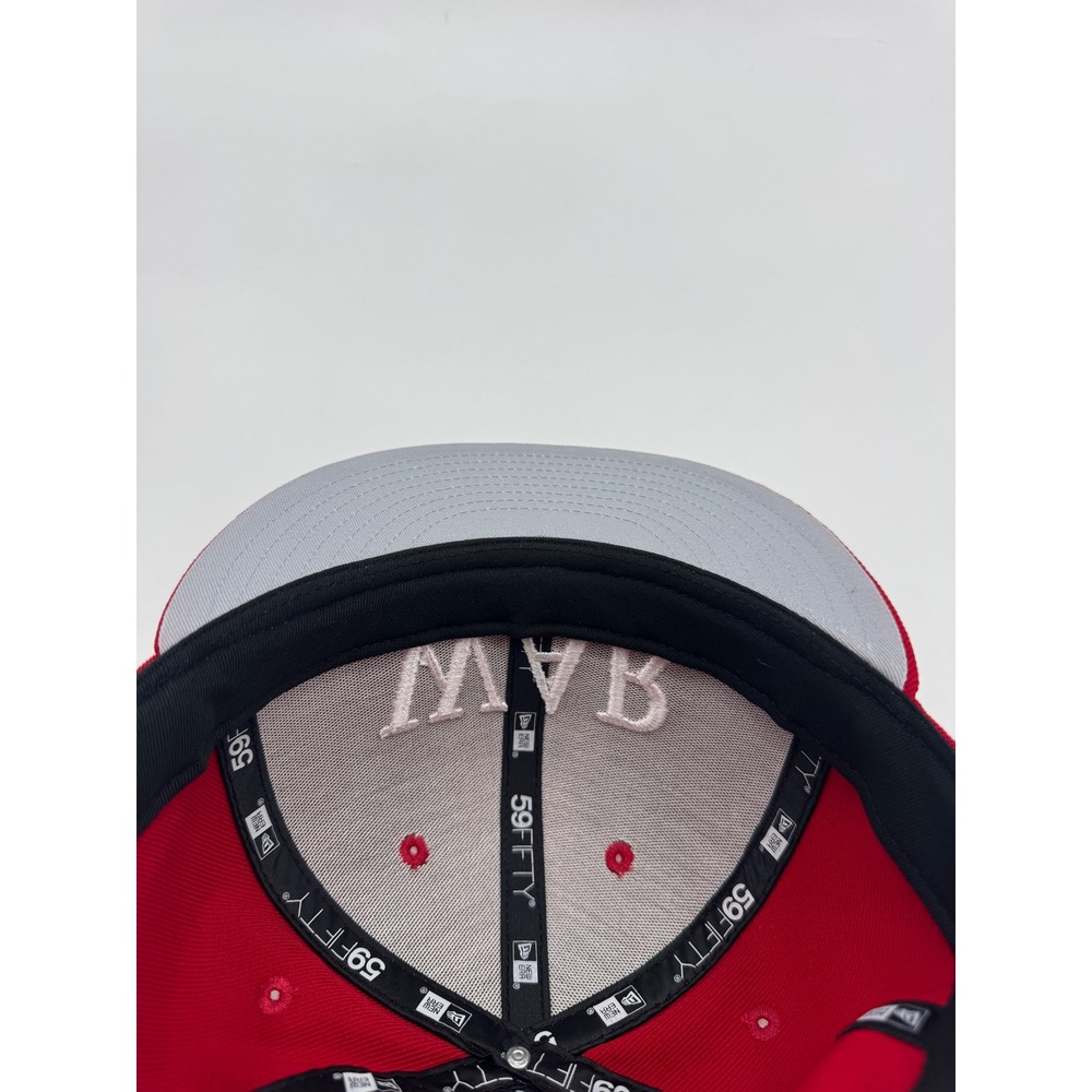 New Era 59FIFTY War Fitted Hat Red White Size 7 3/4 Cap 61.5cm - Picture 8 of 9